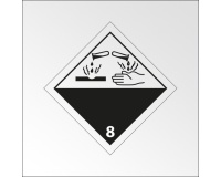 Plaque ADR - Transport Matières corrosives - Danger classe 8 250 x 250 mm PVC 2 mm