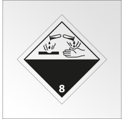 Plaque ADR - Transport Matières corrosives - Danger classe 8 100 x 100 mm Vinyle