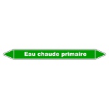 Marqueur tuyauterie - Eau chaude primaire - Vinyle laminé 150 x 12 mm