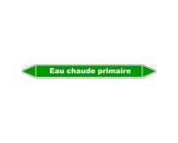 Marqueur tuyauterie - Eau chaude primaire - Vinyle laminé 150 x 12 mm
