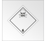 Plaque de Transport ADR 6.1 - Matières Toxiques Danger de mort 100 x 100 mm Vinyle