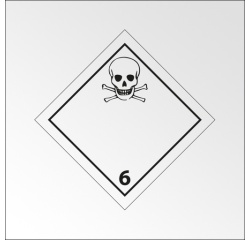 Plaque de Transport ADR 6.1 - Matières Toxiques Danger de mort 100 x 100 mm Plaque magnétique