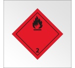 Plaque ADR - Transport Gaz inflammables - Danger Classe 2.1 100 x 100 mm Plaque magnétique
