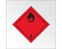 Plaque ADR - Transport Gaz inflammables - Danger Classe 2.1 100 x 100 mm PVC 2 mm