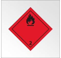 Plaque ADR - Transport Gaz inflammables - Danger Classe 2.1 100 x 100 mm Vinyle