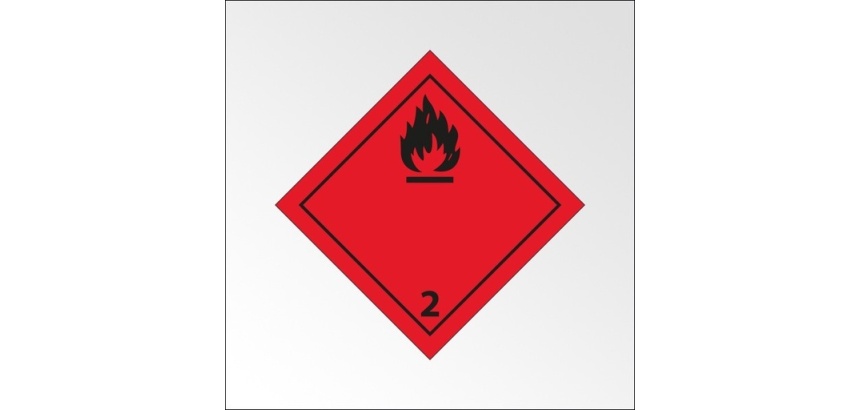 Plaque ADR - Transport Gaz inflammables - Danger Classe 2.1 100 x 100 mm Plaque magnétique