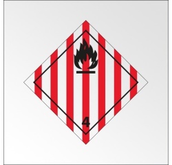 Plaque ADR - Transport Solide inflammable - Danger Classe 4 100 x 100 mm Vinyle