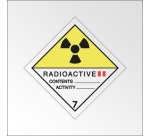 Panneau de transport - Matières radioactives catégorie II 300 x 300 mm Vinyle