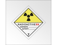 Panneau de transport - Matières radioactives catégorie II 250 x 250 mm Plaque magnétique