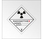 Plaque de Transport ADR 7 -Matières radioactives - Catégorie I 250 x 250 mm PVC 2 mm