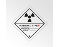 Plaque de Transport ADR 7 -Matières radioactives - Catégorie I 100 x 100 mm PVC 2 mm