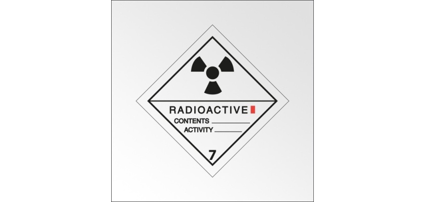 Plaque de Transport ADR 7 -Matières radioactives - Catégorie I 250 x 250 mm PVC 2 mm