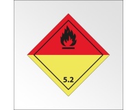 Plaque de Transport ADR 5.2 - Peroxydes organiques - Norme ADR 250 x 250 mm PVC 2 mm