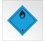 Panneau de transport - Gaz inflammable au contact de l'eau 250 x 250 mm PVC 2 mm