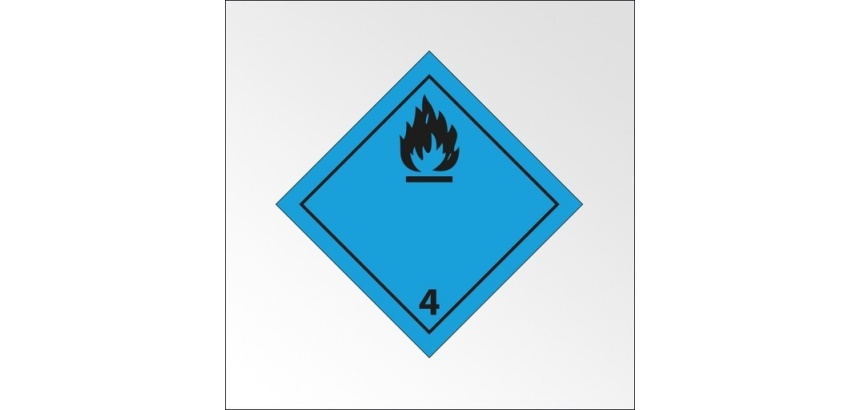 Panneau de transport - Gaz inflammable au contact de l'eau 250 x 250 mm PVC 2 mm