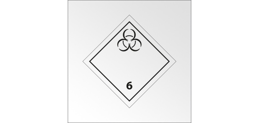 Panneau de transport adr 6 - Matières infectieuses - Norme ADR 100 x 100 mm Plaque magnétique