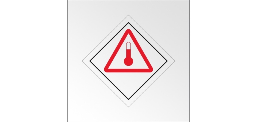 Panneau de signalisation - Transport matières chaudes ADR 150 x 150 mm PVC 2 mm