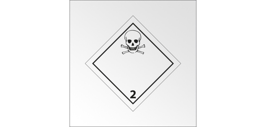 Panneau de signalisation ADR – Gaz toxiques – Classe ADR 2 250 x 250 mm PVC 2 mm