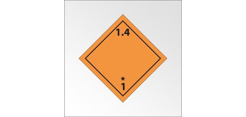 Plaque ADR - Transport Explosifs - Danger classe 1.4 300 x 300 mm Plaque magnétique