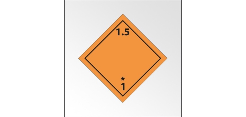 Plaque de Transport ADR - Matières et objets explosifs 1.5