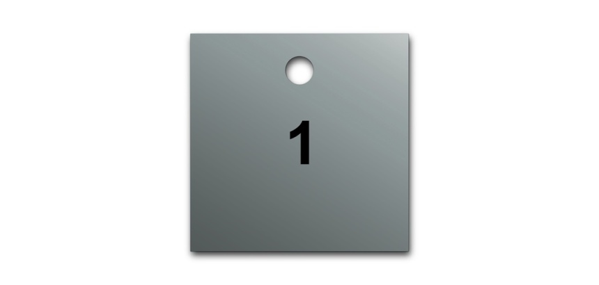Marqueur tuyauterie - Pré-numéroté 51x51mm - Aluminium
