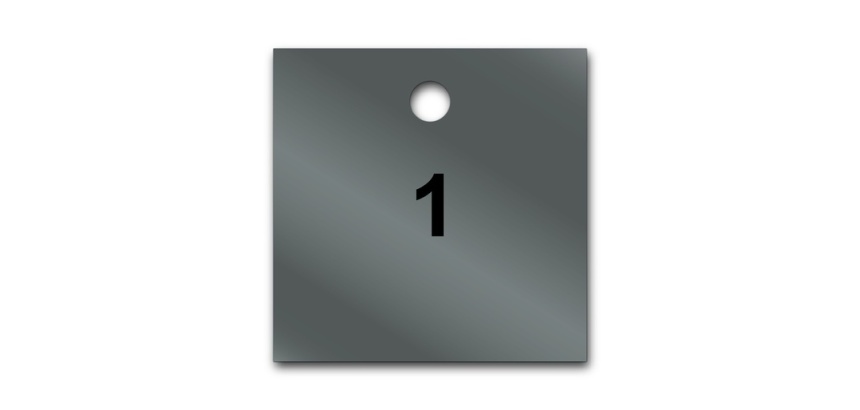 Marqueur vannes - Carré pré-numéroté - Inox - 51x51 mm