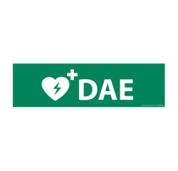 Panneau de signalisation - Pictogramme DAE - 150 x 50 mm - ISO 7010 Vinyle Souple Autocollant