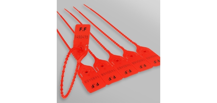 Scellés ALYS – Sécurité plastique – Lot de 100 unités inviolables 200 mm Rouge