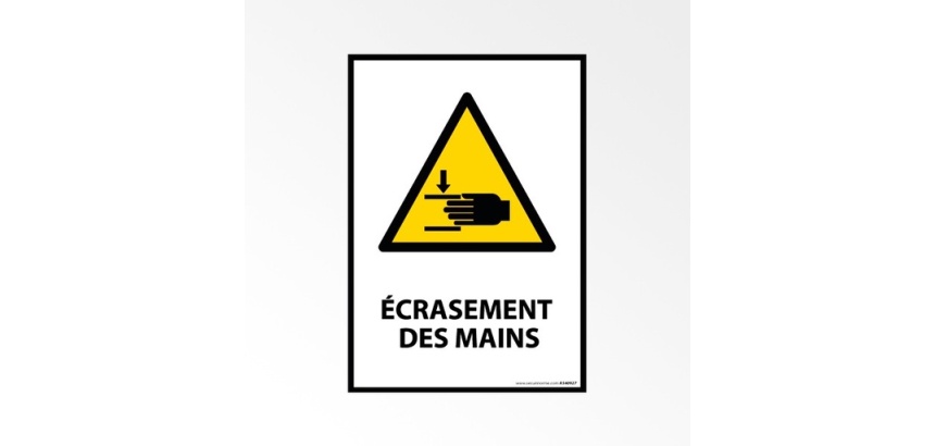 Panneau danger - Écrasement des mains - W024 - Norme ISO 7010