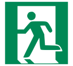 Panneau Secours et évacuation - Picto Sortie à gauche - ISO 7010 250 x 250 mm PVC 2 mm