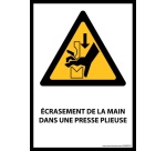 Panneau Danger - Main écrasée presse plieuse - W030 - ISO 7010