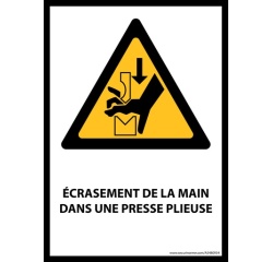 Panneau Danger - Main écrasée presse plieuse - W030 - ISO 7010