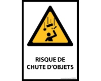 Signalétique de danger - Chute d'objets - W035 - ISO 7010 PVC dos adhésif A5