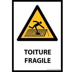 Signalétique de danger - Picto Toiture fragile - W036 - ISO 7010