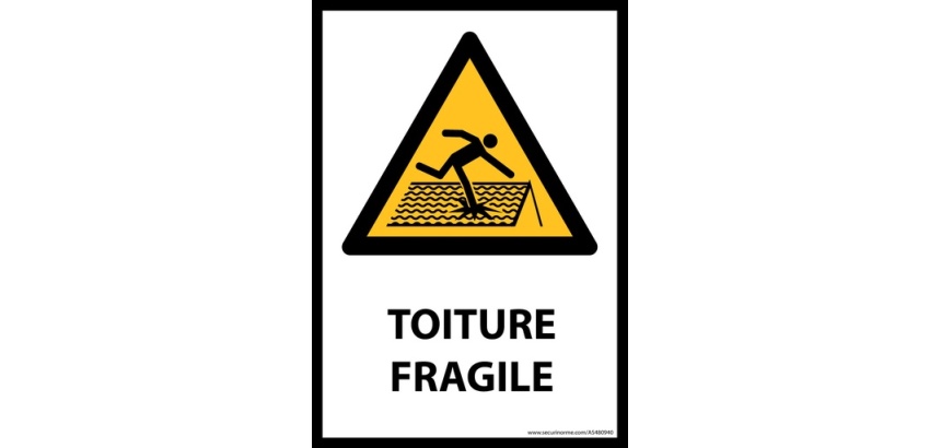 Signalétique de danger - Picto Toiture fragile - W036 - ISO 7010