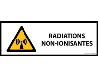Panneau de danger - Radiations non-ionisantes - W005 - horizontal 297 x 105 mm Vinyle