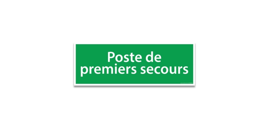 Panneau adhésif - Poste de premiers secours - Évacuation