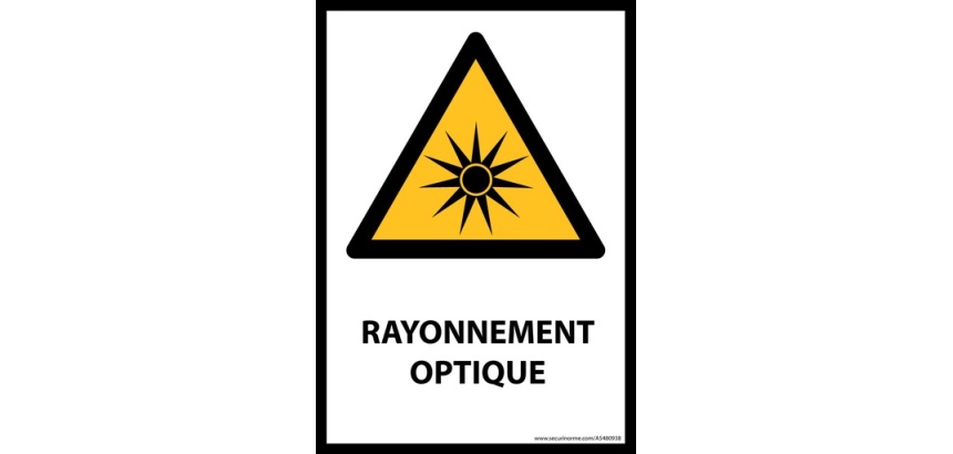 Panneau danger - Rayonnement optique - W027 - Norme ISO 7010 Vinyle Souple Autocollant A4
