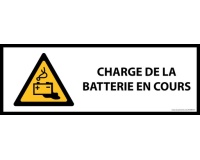 Panneau danger - Charge en cours de la batterie - W026 - ISO 7010 450 x 150 mm PVC 2 mm