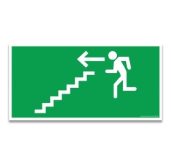 Panneau d'évacuation - Escalier - Direction flèche à gauche
