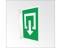 Panneau d'évacuation en drapeau - Sortie - PVC - 150 x 210 mm