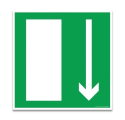 Panneau d'Évacuation - Flèche Directionnelle - F001 - ISO 7010 125 x 125 mm Vinyle