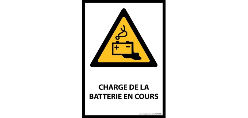 Panneau - Charge en cours de la batterie - W026 - format portrait PVC 2 mm A3