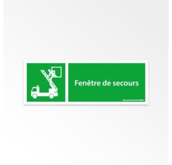 Panneau évacuation - Fenêtre de secours - E017 - ISO 7010 210 x 75 mm Vinyle