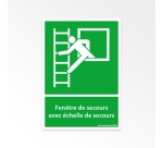 Panneaux évacuation - Fenêtre secours avec échelle - E016 - ISO 7010 Vinyle A5