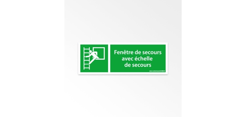 Panneaux évacuation - Fenêtre et échelle de secours - E016 210 x 75 mm Vinyle