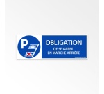 Signalétique Obligation de se garer en marche arrière - ISO 7010