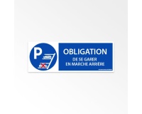 Signalétique Obligation de se garer en marche arrière - ISO 7010