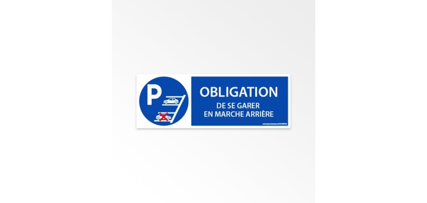 Signalétique Obligation de se garer en marche arrière - ISO 7010