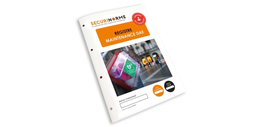 Registre de sécurité - Suivi Maintenance Défibrillateur DAE - A4
